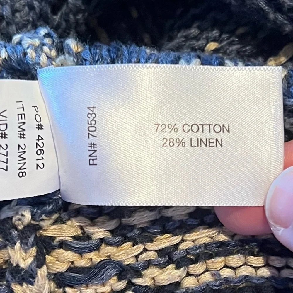 Orvis Women’s Striped Blue & Cream Sweater Sz M Eclectic Grandpa Cabincore Cozy - Picture 11 of 12